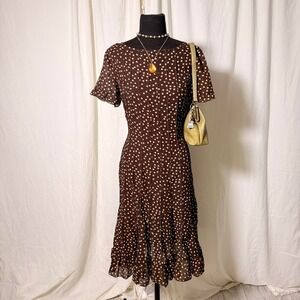 Sandra Darren Sheer Polka Dot Dress — Size 10